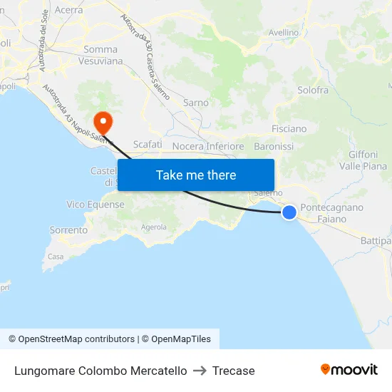 Colombo Seafront Mercatello to Trecase map