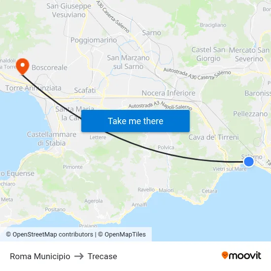 Rome Municipality to Trecase map