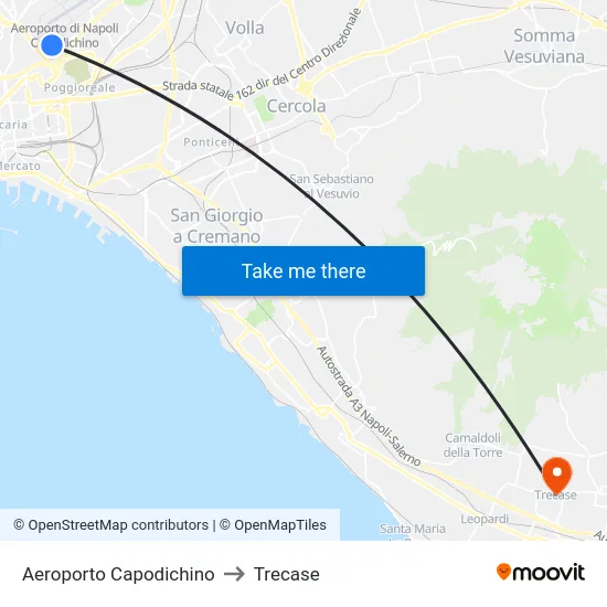 Aeroporto Capodichino to Trecase map