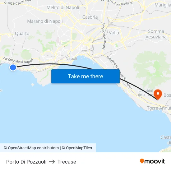Port of Pozzuoli to Trecase map