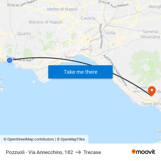 Pozzuoli - Via Annecchino, 182 to Trecase map
