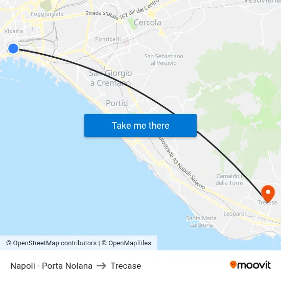 Naples - Porta Nolana to Trecase map