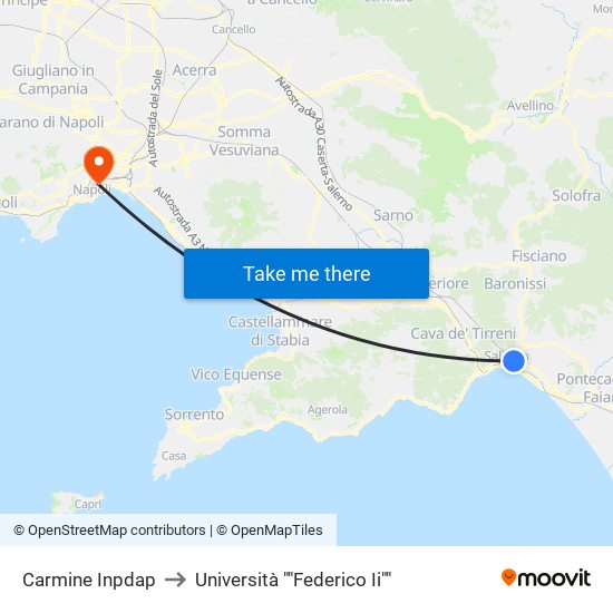 Carmine Inpdap to Università ""Federico Ii"" map