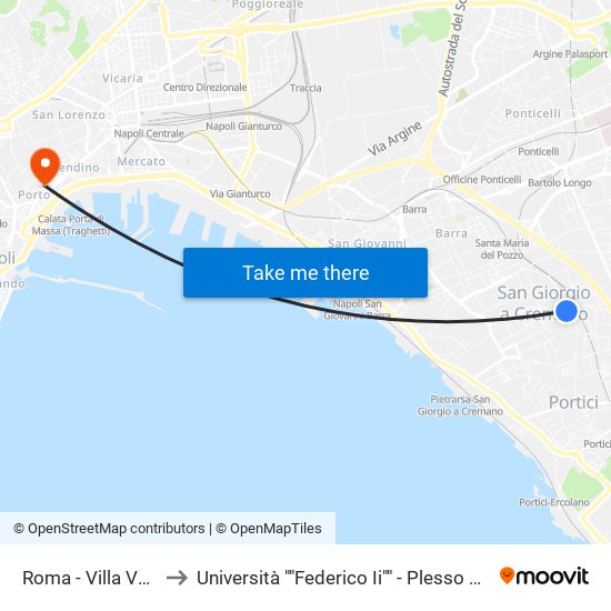 Roma - Villa Vannucchi to Università ""Federico Ii"" - Plesso Mezzocannone 4 map