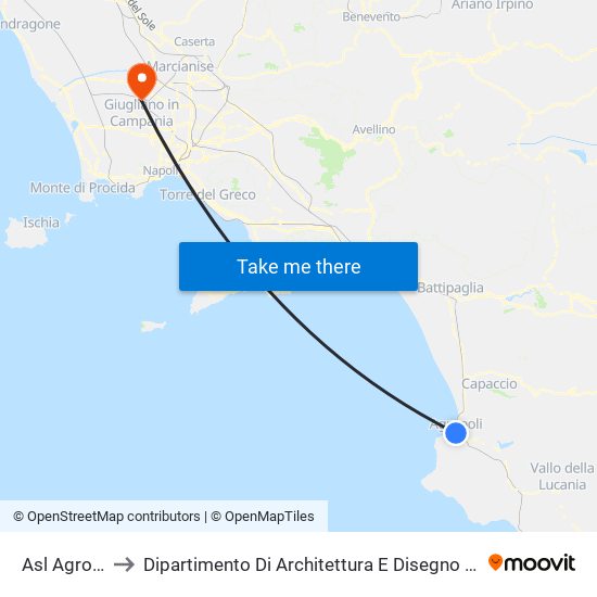 Asl Agropoli to Dipartimento Di Architettura E Disegno Industriale map