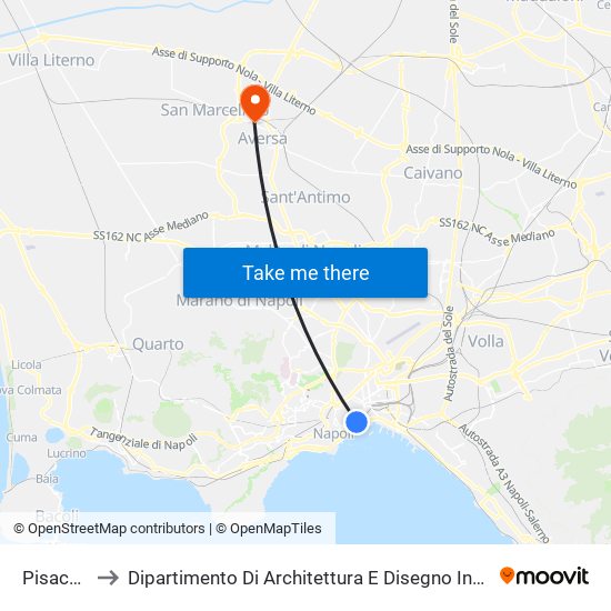 Pisacane to Dipartimento Di Architettura E Disegno Industriale map