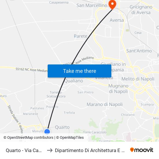 Quarto - Via Campana, 352 to Dipartimento Di Architettura E Disegno Industriale map