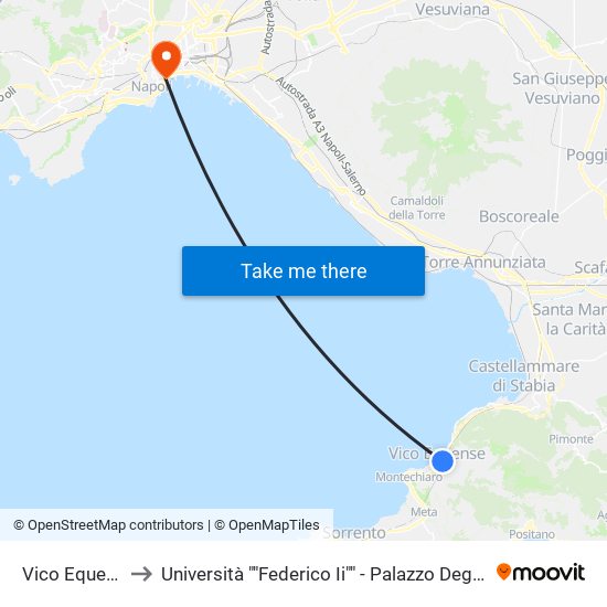 Vico Equense to Università ""Federico Ii"" - Palazzo Degli Uffici map