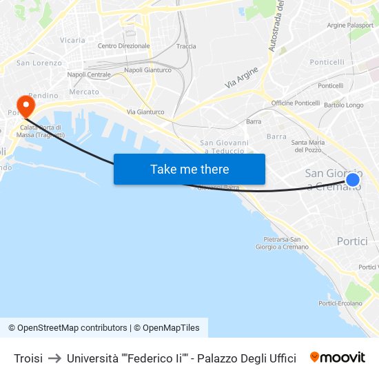 Troisi to Università ""Federico Ii"" - Palazzo Degli Uffici map