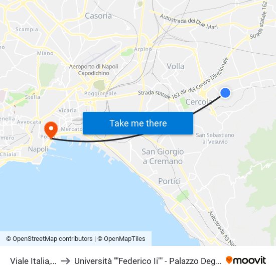 Viale Italia, 14 to Università ""Federico Ii"" - Palazzo Degli Uffici map