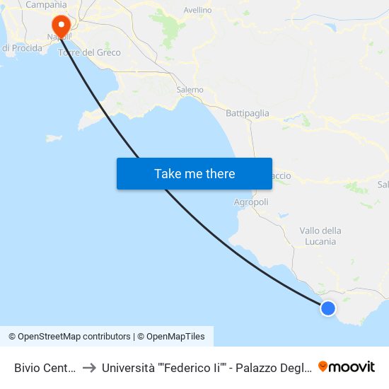 Bivio Centola to Università ""Federico Ii"" - Palazzo Degli Uffici map