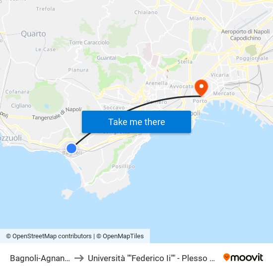 Bagnoli-Agnano Terme to Università ""Federico Ii"" - Plesso Mezzocannone 8 map