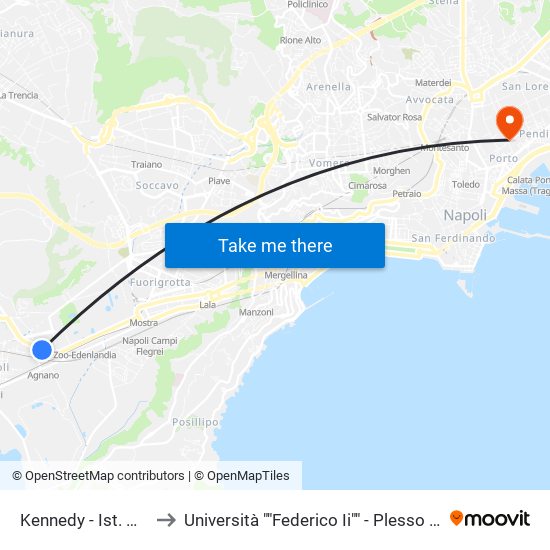 Kennedy - Ist. Magistrale to Università ""Federico Ii"" - Plesso Mezzocannone 8 map