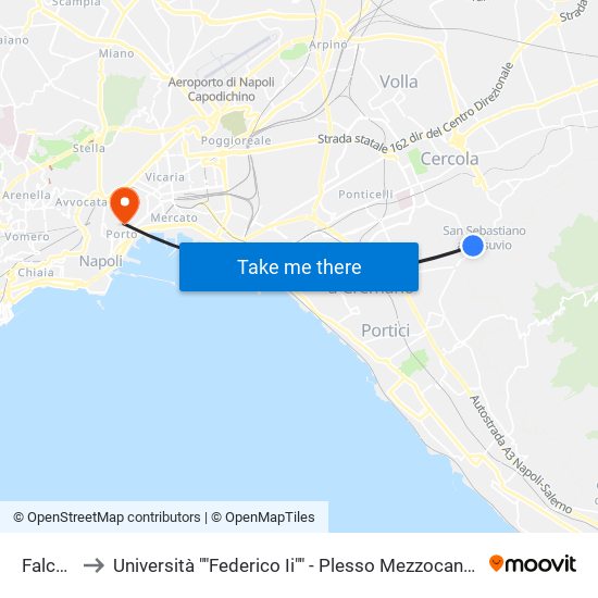 Falconi to Università ""Federico Ii"" - Plesso Mezzocannone 8 map