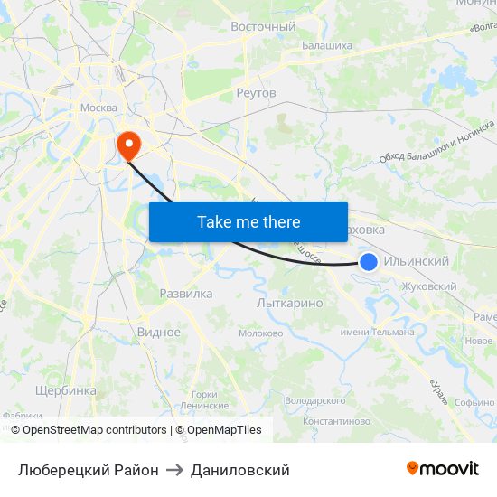 Люберецкий Район to Люберецкий Район map