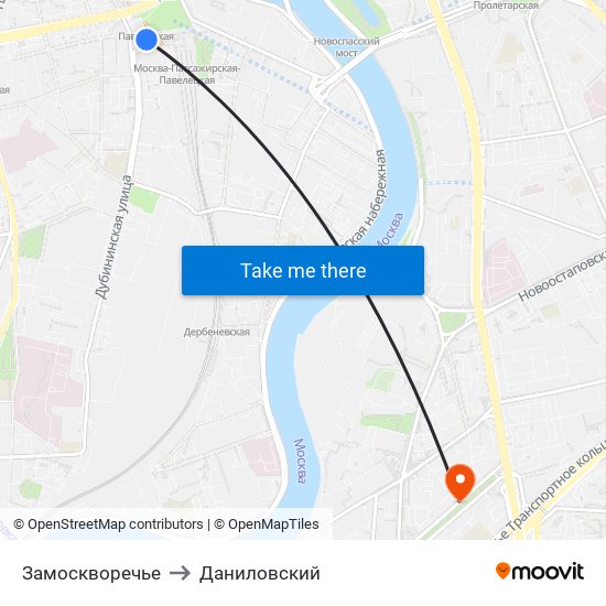 Замоскворечье to Даниловский map
