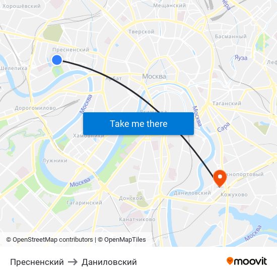 Пресненский to Даниловский map