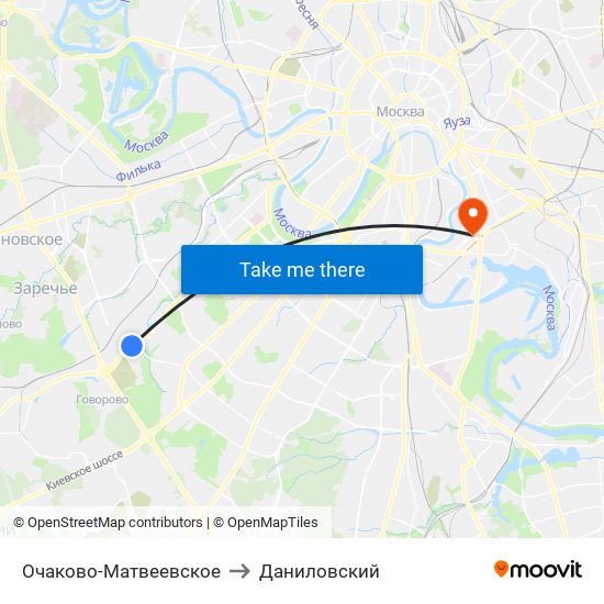 Очаково-Матвеевское to Даниловский map
