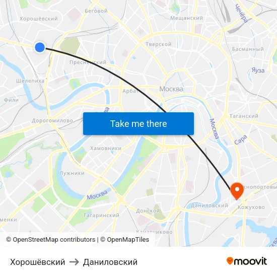 Хорошёвский to Даниловский map