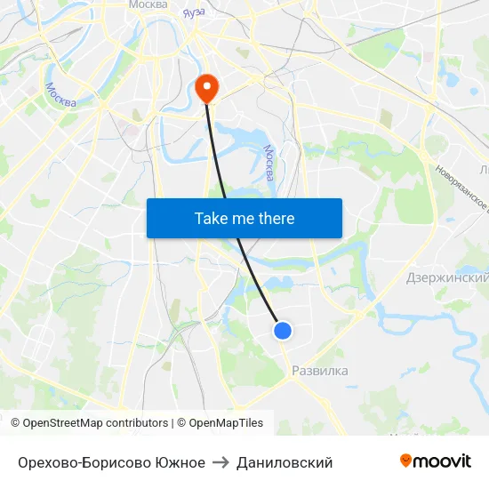 Орехово-Борисово Южное to Даниловский map