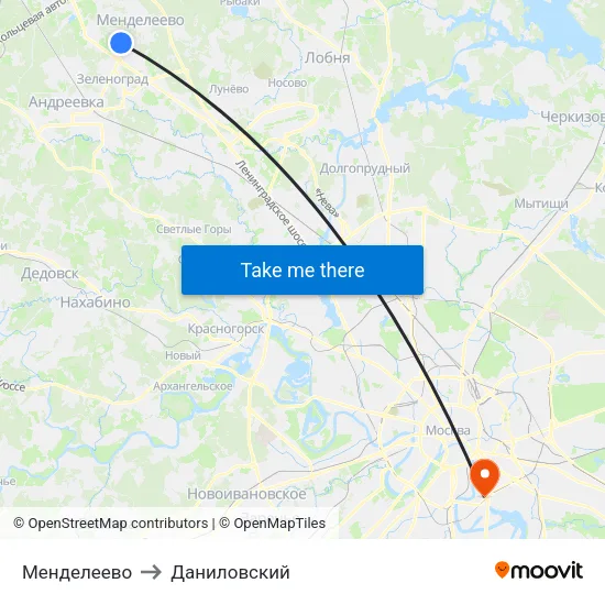 Менделеево to Даниловский map