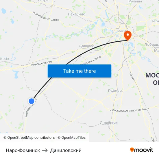 Наро-Фоминск to Даниловский map