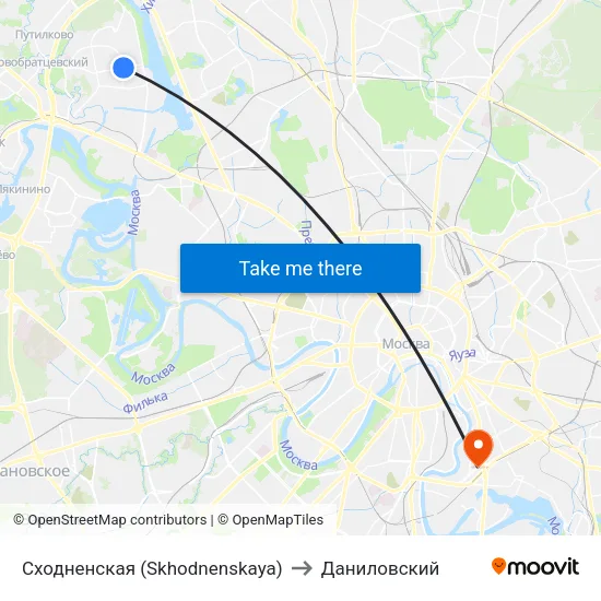 Сходненская (Skhodnenskaya) to Даниловский map