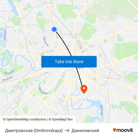 Дмитровская (Dmitrovskaya) to Даниловский map