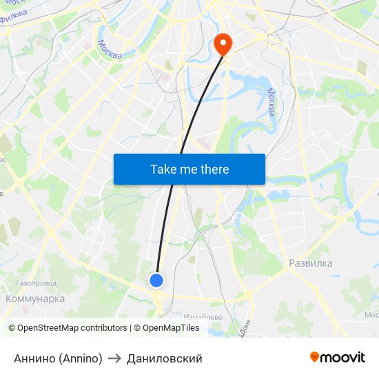 Аннино (Annino) to Даниловский map