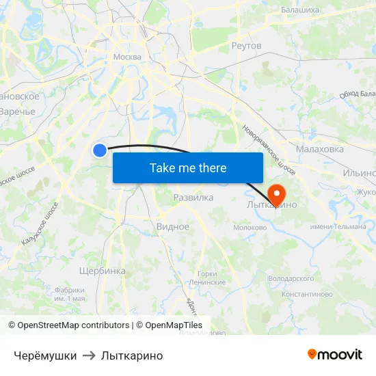 Черёмушки to Лыткарино map