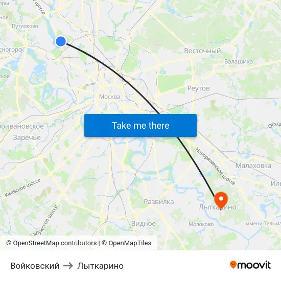 Войковский to Лыткарино map
