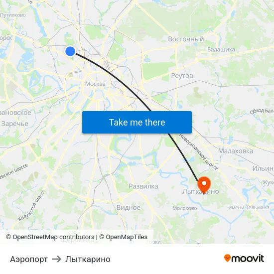 Аэропорт to Лыткарино map