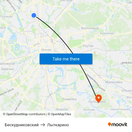 Бескудниковский to Лыткарино map