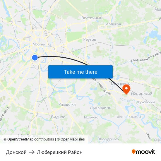 Донской to Люберецкий Район map