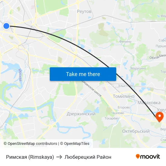 Римская (Rimskaya) to Люберецкий Район map
