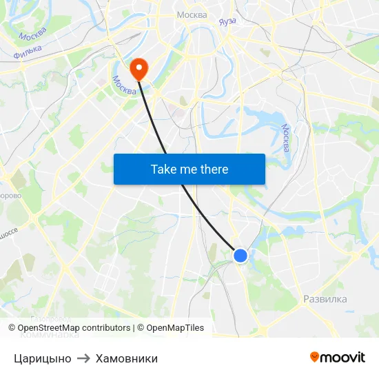 Царицыно to Хамовники map