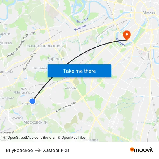 Внуковское to Хамовники map