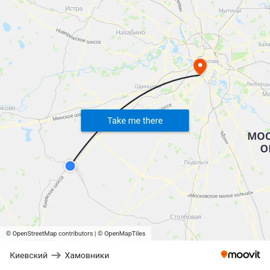 Киевский to Хамовники map