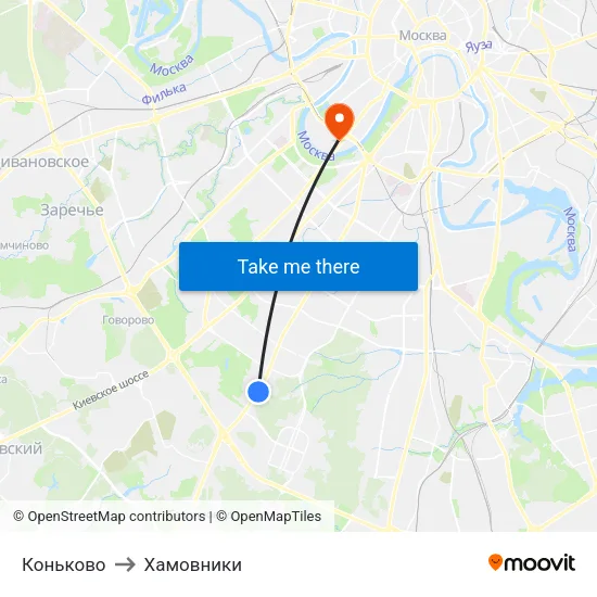 Коньково to Хамовники map