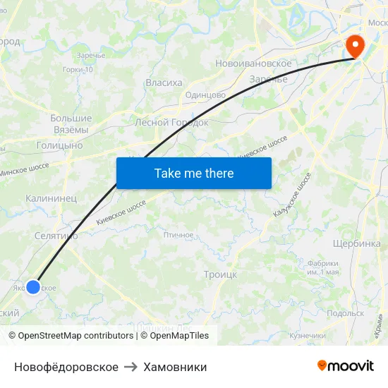 Новофёдоровское to Хамовники map