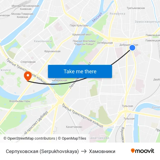 Серпуховская (Serpukhovskaya) to Хамовники map