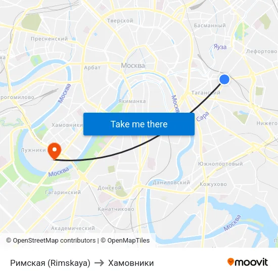 Римская (Rimskaya) to Хамовники map