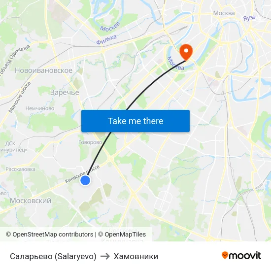 Саларьево (Salaryevo) to Хамовники map