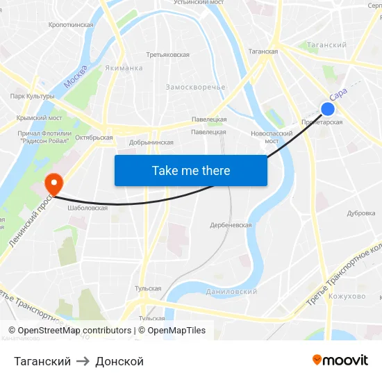Таганский to Донской map