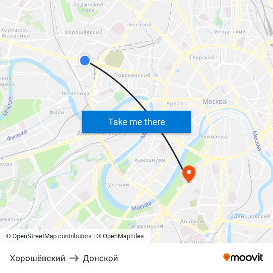 Хорошёвский to Донской map