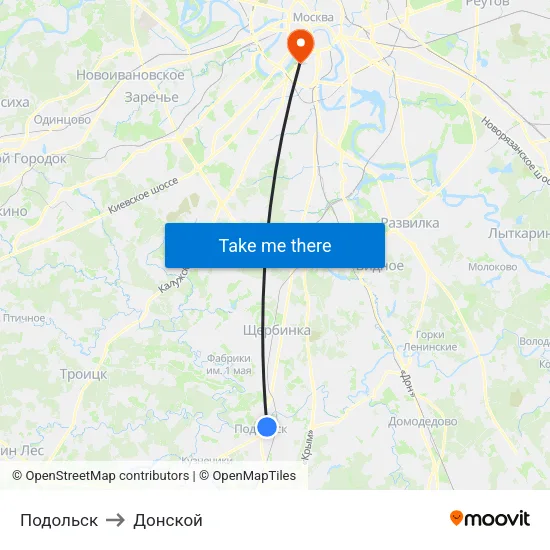 Подольск to Донской map
