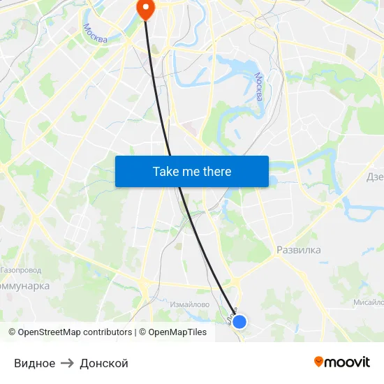 Видное to Донской map