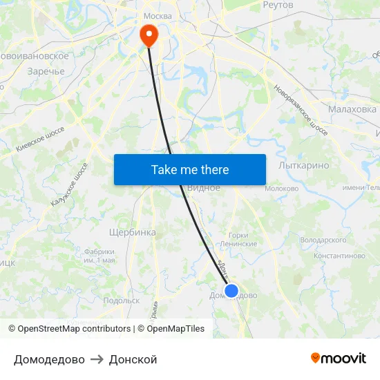 Домодедово to Донской map