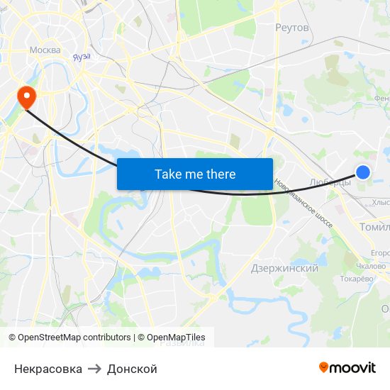 Некрасовка to Донской map