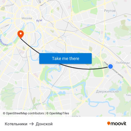 Котельники to Донской map